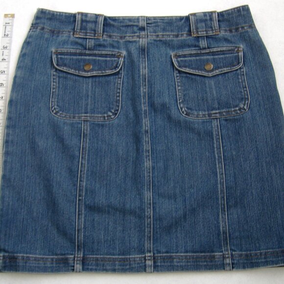 Jones New York Signature Jeans Mini Skirt Above Knee Indigo Blue Denim Size 10 - Picture 2 of 7
